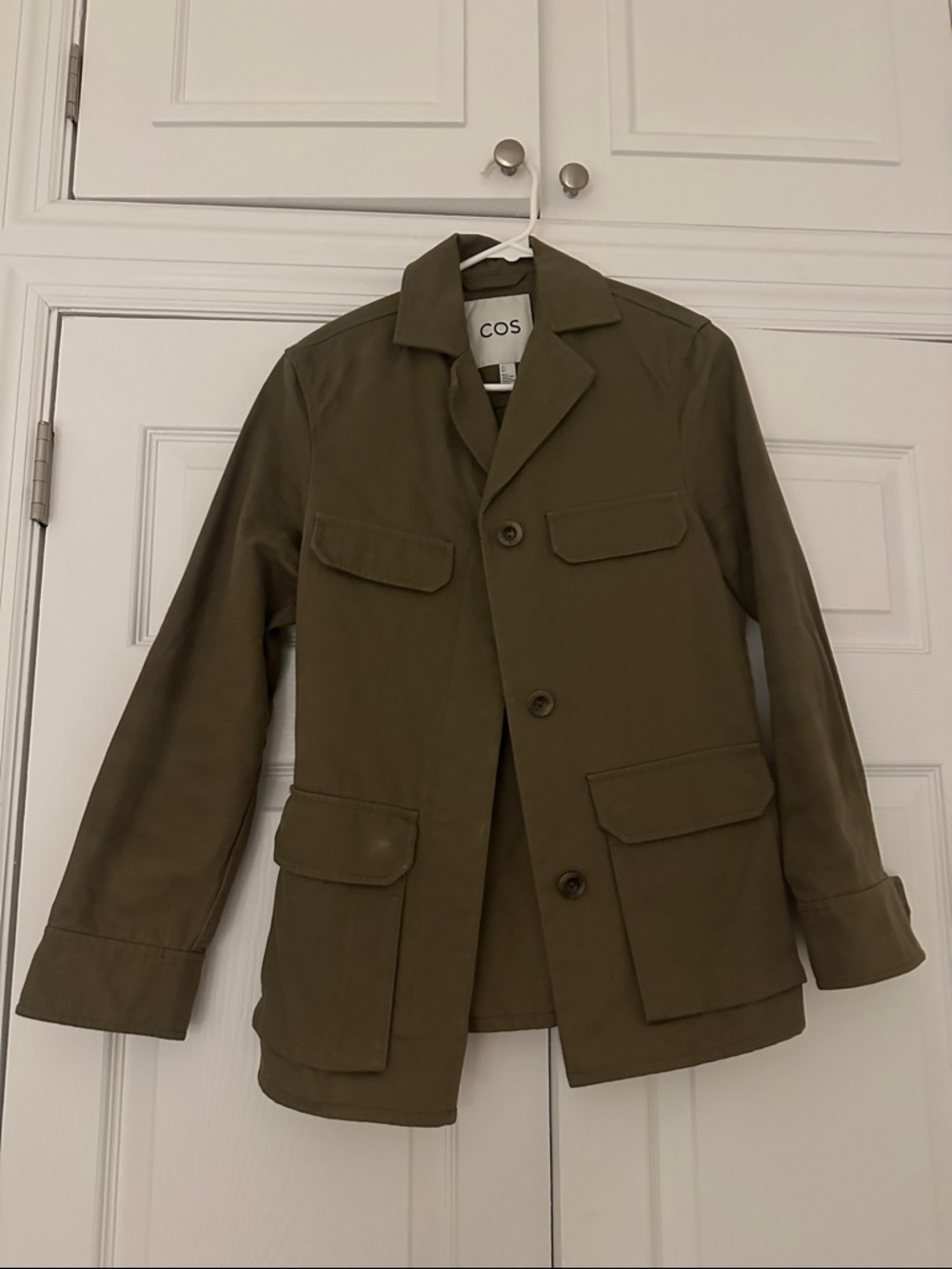 COS Military-Style Olive Jacket with Front Pockets